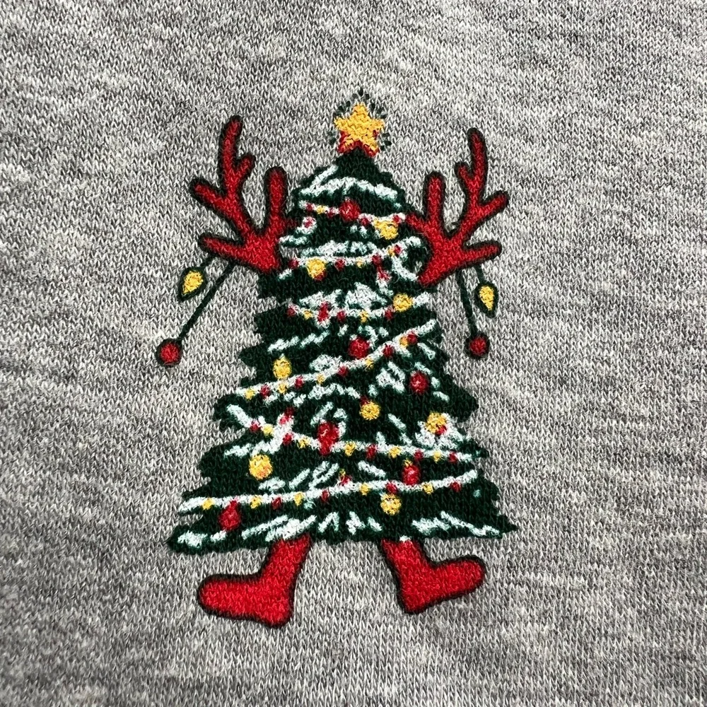 Denim and flower Ricky Singh Christmas trees sweater sweatshirt pullover large L